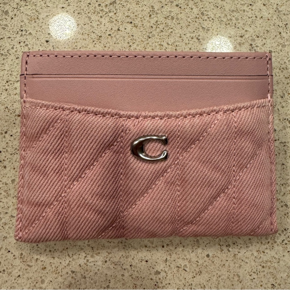 Coach Blush Quilted Card Holder